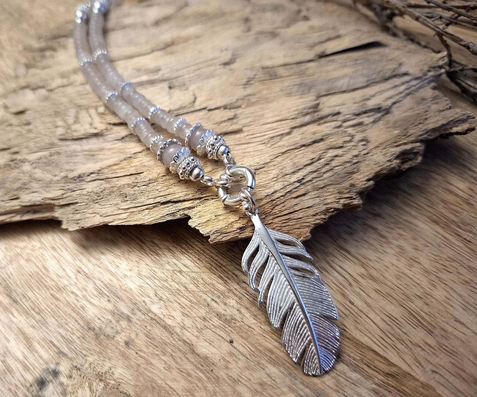 Catenine: KIRA- Jadekette - Sterling Silber - hellrosa – Nuovo e nell'imballaggio originale da Mühlethal venduto da nicita-modeschmuck 2
