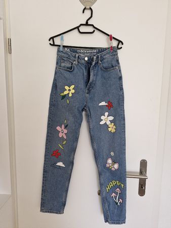 High Waist Mom Jeans, Grösse 34