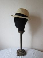 Strohhut beige mit schwarzem Stoffband