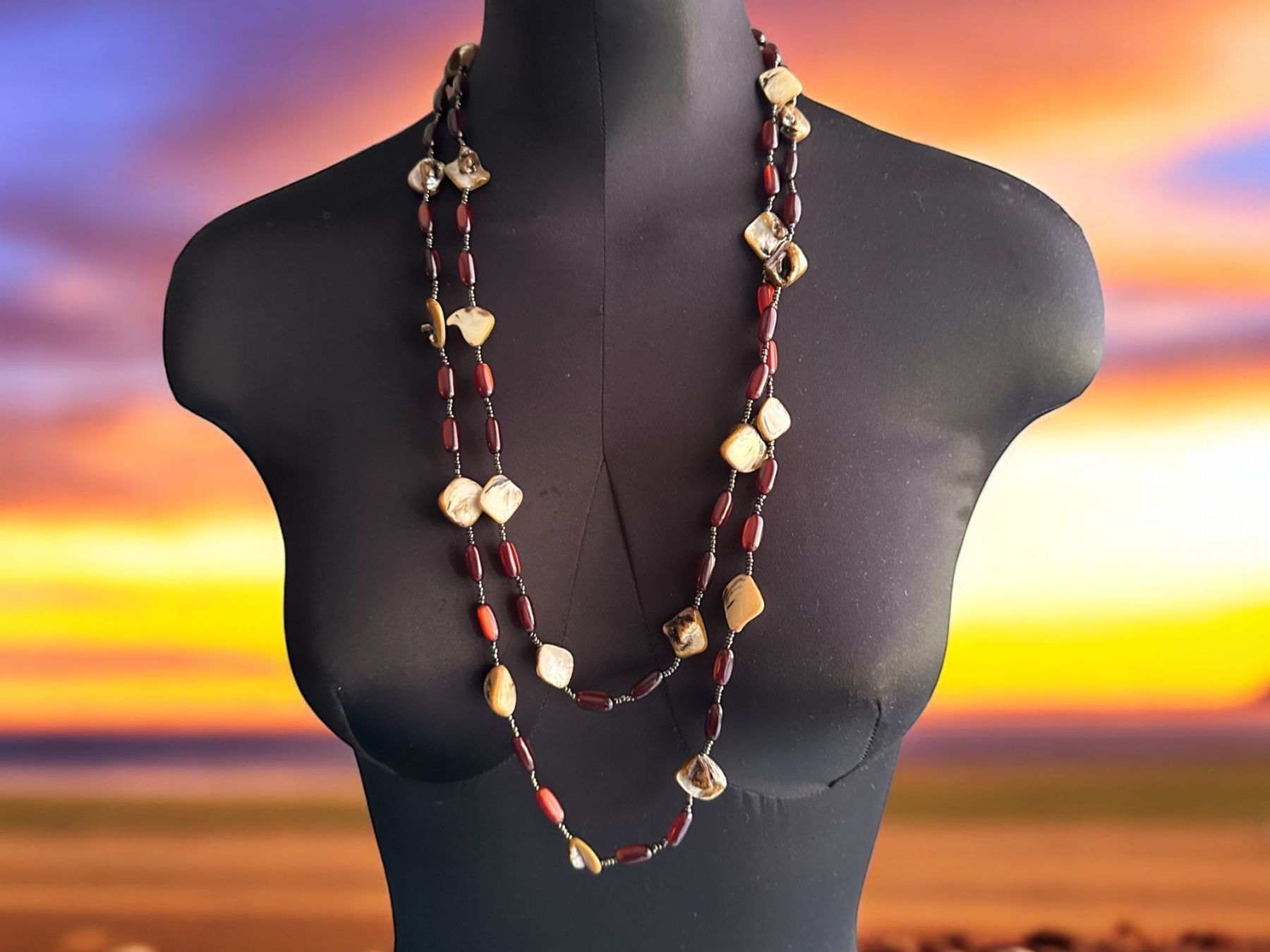 Catenine: Lange Halskette Perlmutt Vintage – Usato da Lamone venduto da LaCantinaMagica 3