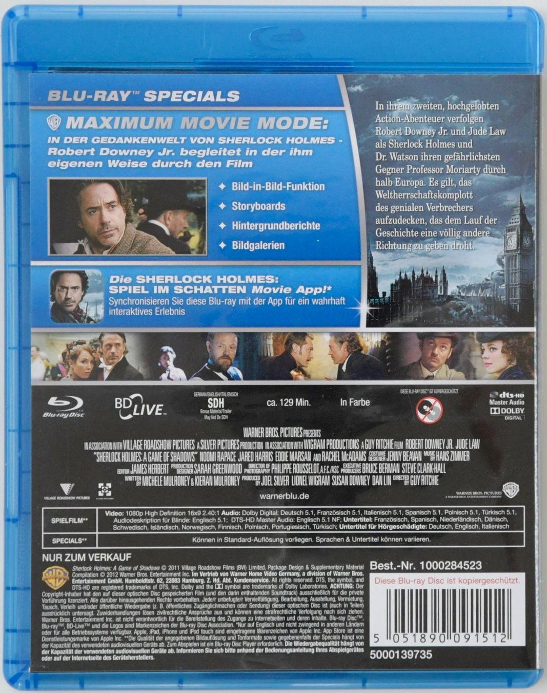 Tutti i DVDs: Sherlock Holmes - Spiel im Schatten – Usato da Remetschwil venduto da ufischer19 1