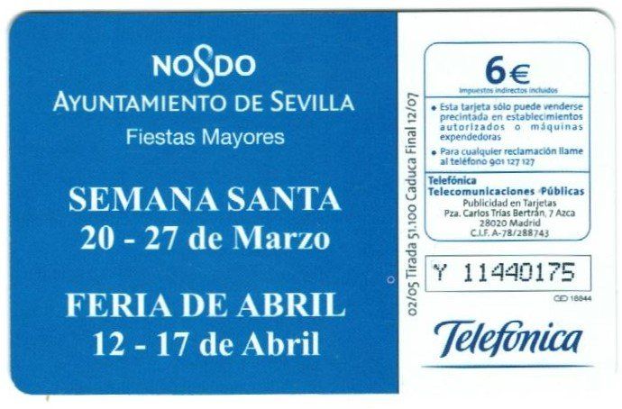 Cartes de téléphone: Telefonkarte Spanien Sevilla – D'occasion à Zürich par tol_b7c7 1