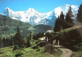 WENGEN Wanderweg nach Mürren - Eiger, Mönch, Jungfrau