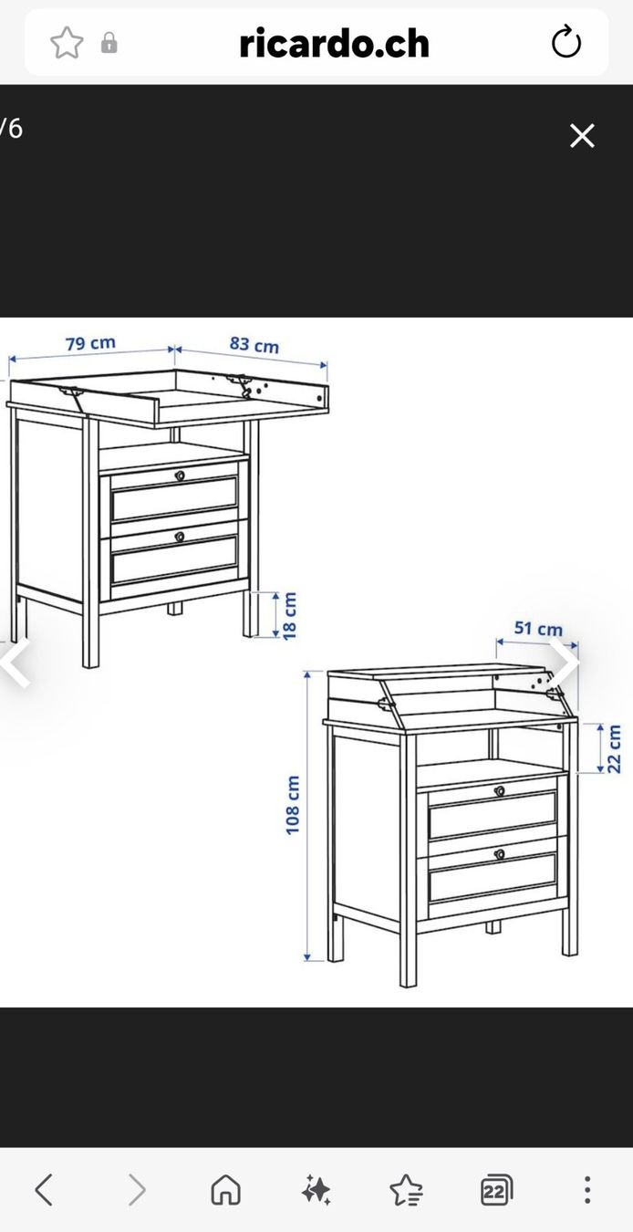 Ikea Tables à langer & accessoires: Wickeltisch – D'occasion à Magden par Tarzan008 1