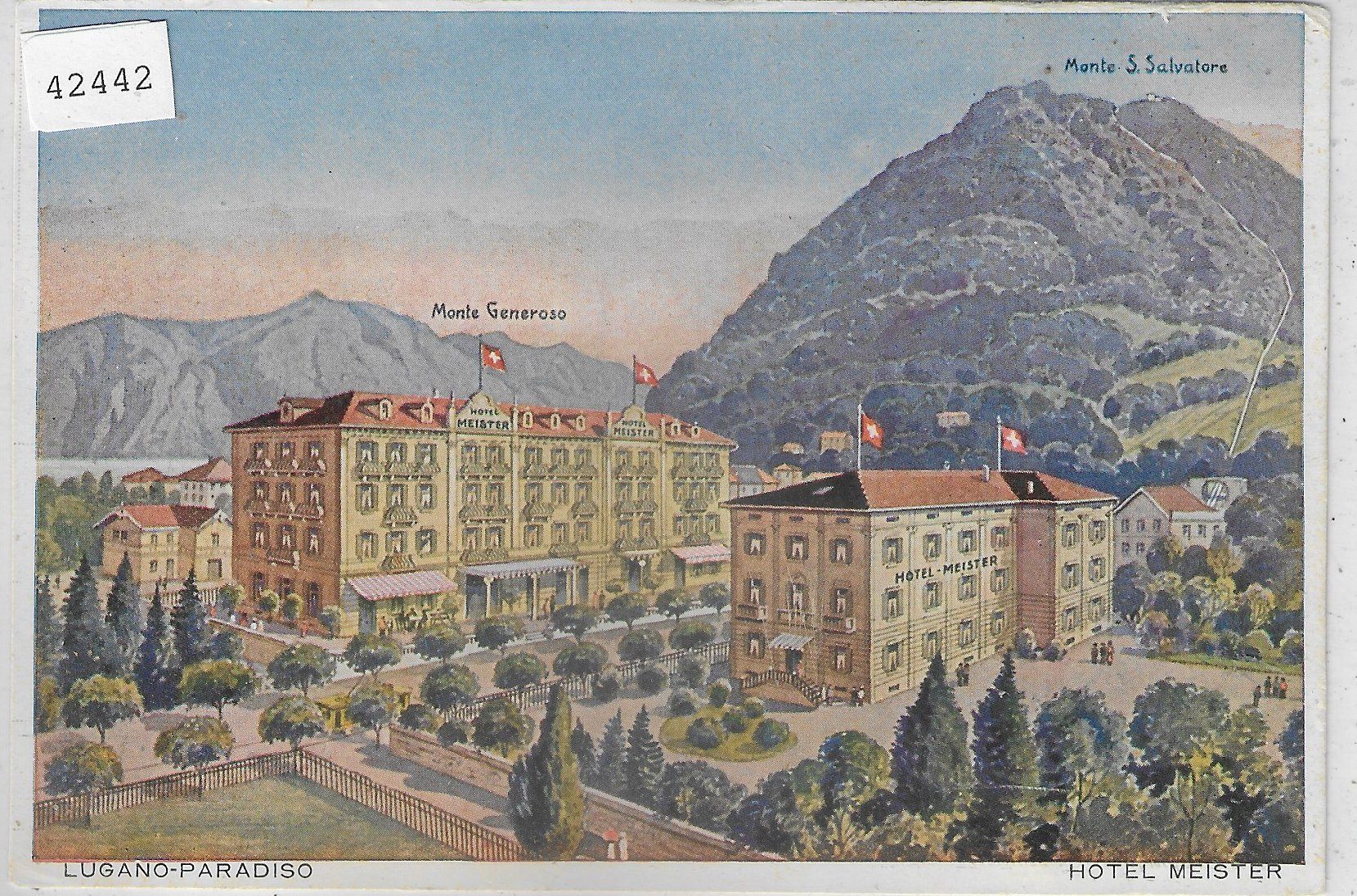 Ansichtskarten: Lugano-Paradiso - Hotel Meister – Gebraucht aus Ettingen von Kartenplanet