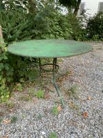 Runder Gartentisch grün Metall Vintage gebraucht 120 cm