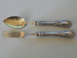 Besteckset 800 Silber / vergoldet