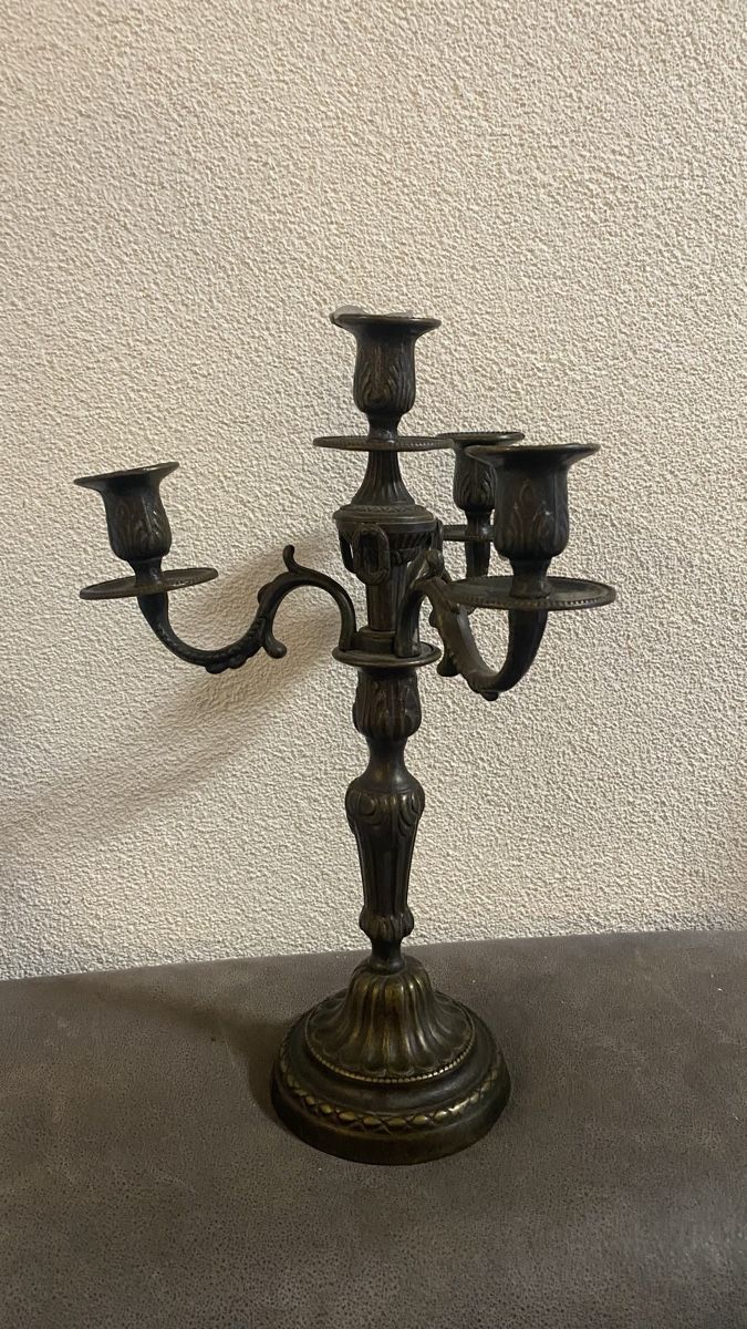 Portacandele: 4 armiger Kerzenständer/Kerzenhalter Messing/Bronze – Usato da Zürich venduto da Timi80 1