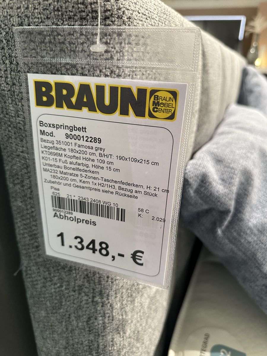 Letti: Boxspringbett 160x200, beige & cord – Nuovo (secondo la descrizione) da Ramsen venduto da ali_729y 1