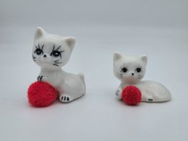 Vintage Porzellan Katzen Miniaturen Set Deko Dekoration