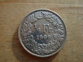 (S) 1/2 Franken 1909 VZ-