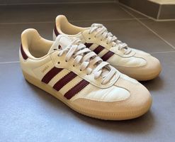 Adidas Cream Burgundy Samba Trainers - EU 38 2/3, Unisex
