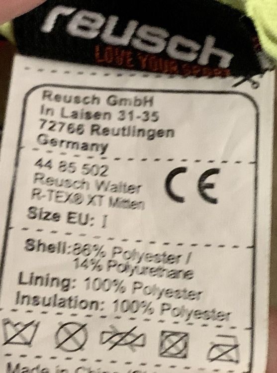 Reusch Handschuhe & Handstulpen: REUSCH Handschuhe "Walter R-TEX", Gr. EU 1, neuwertig – Gebraucht aus Laufen von Gwitterchischte 2