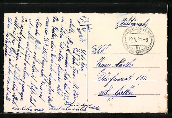 Cartoline postali: AK Thun, Die Kasernen, 1931 – Usato da Berlin venduto da bartko-reher 1