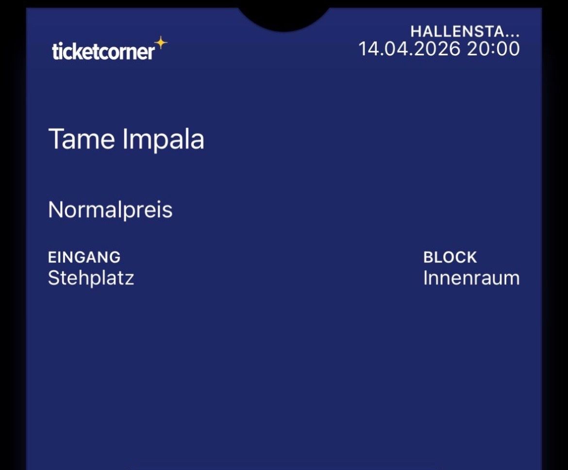 Biglietti: 2X Tame Impala today. Available also single ticket – Nuovo e nell'imballaggio originale da Zürich venduto da Watch_Enthusiast98