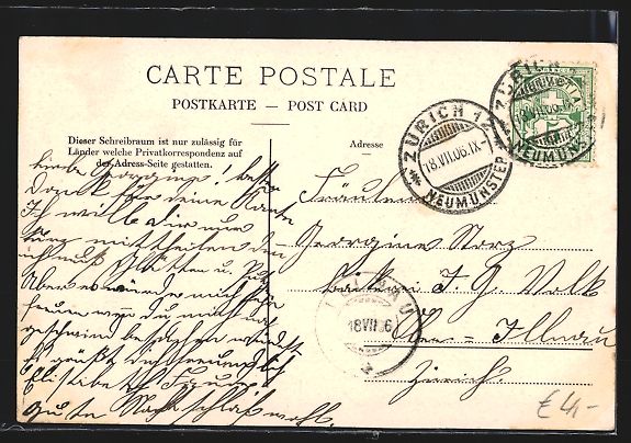 Cartoline postali: AK Luzern, An der Kantonsschule, 1906 – Usato da Berlin venduto da bartko-reher 1