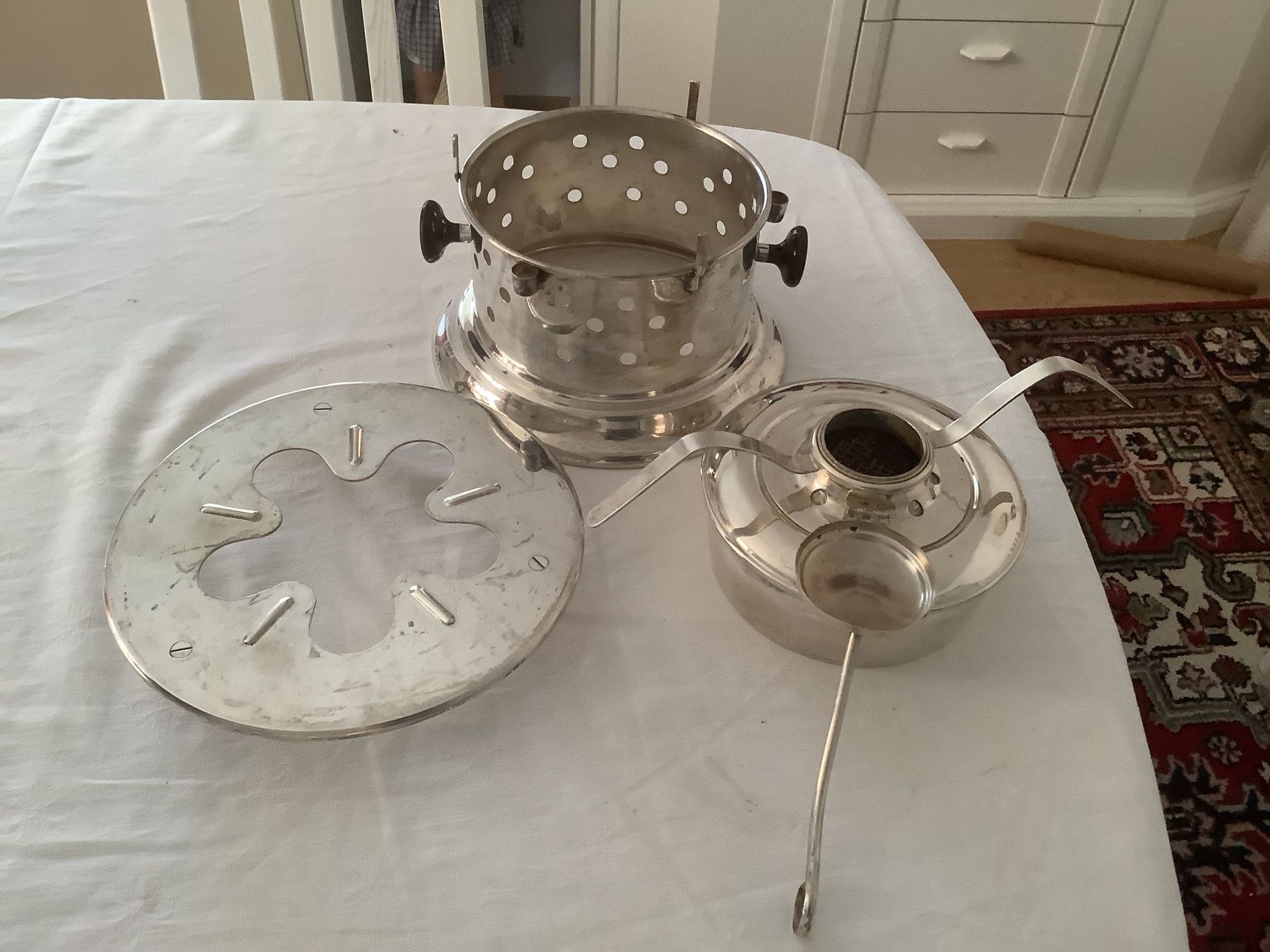 Appareils de cuisine: Fondue Rechaud versilbert mit Sprit Brenner – D'occasion à Wädenswil par Jsi.Z01 2