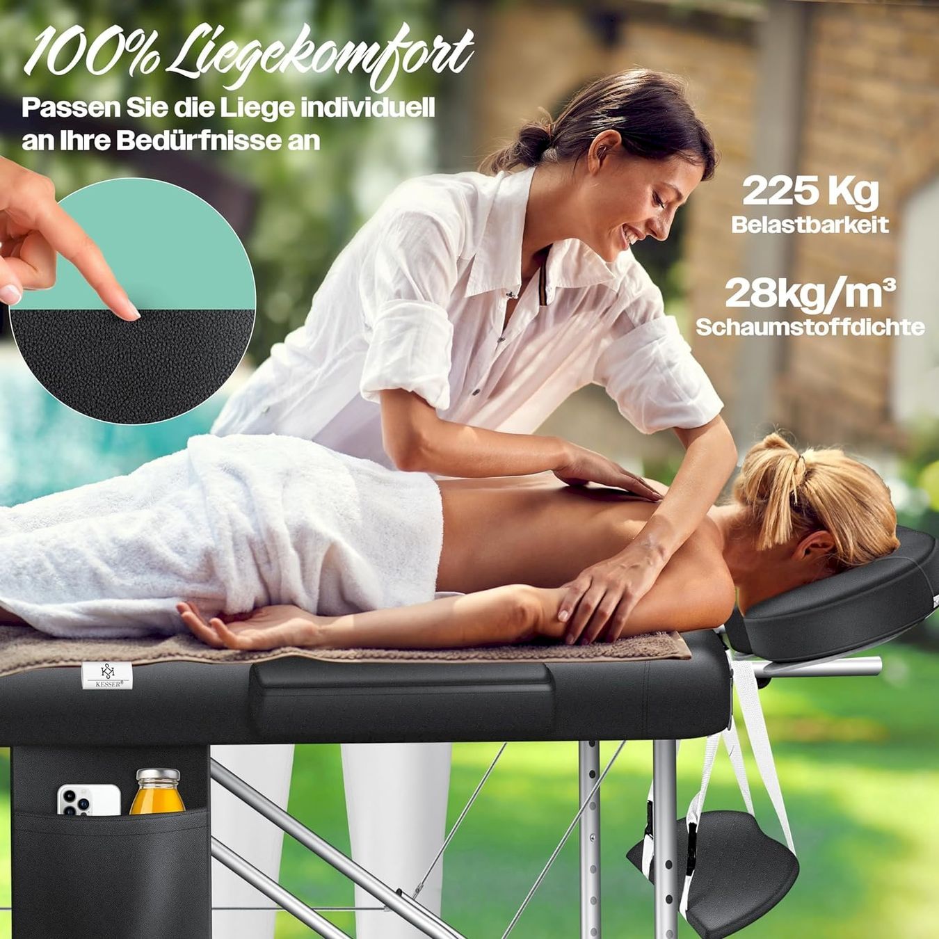 Lettini & sedie per cosmetici: KESSER 3 Zonen Massageliege Schwarz 80cm – Nuovo e nell'imballaggio originale da Bottighofen venduto da zaap 3