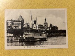Alte Ansichtskarte Evian-les-Bains Le Port Schiff 1908?