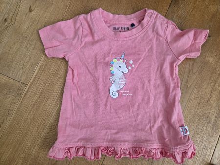 Pinkes Blue Seven T-Shirt, Gr. 62, Seepferdchen-Einhorn