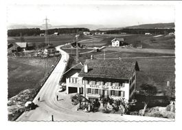 Bossonnens (FR) Hôtel de la Gare - Tanksäule - Flugaufnahme