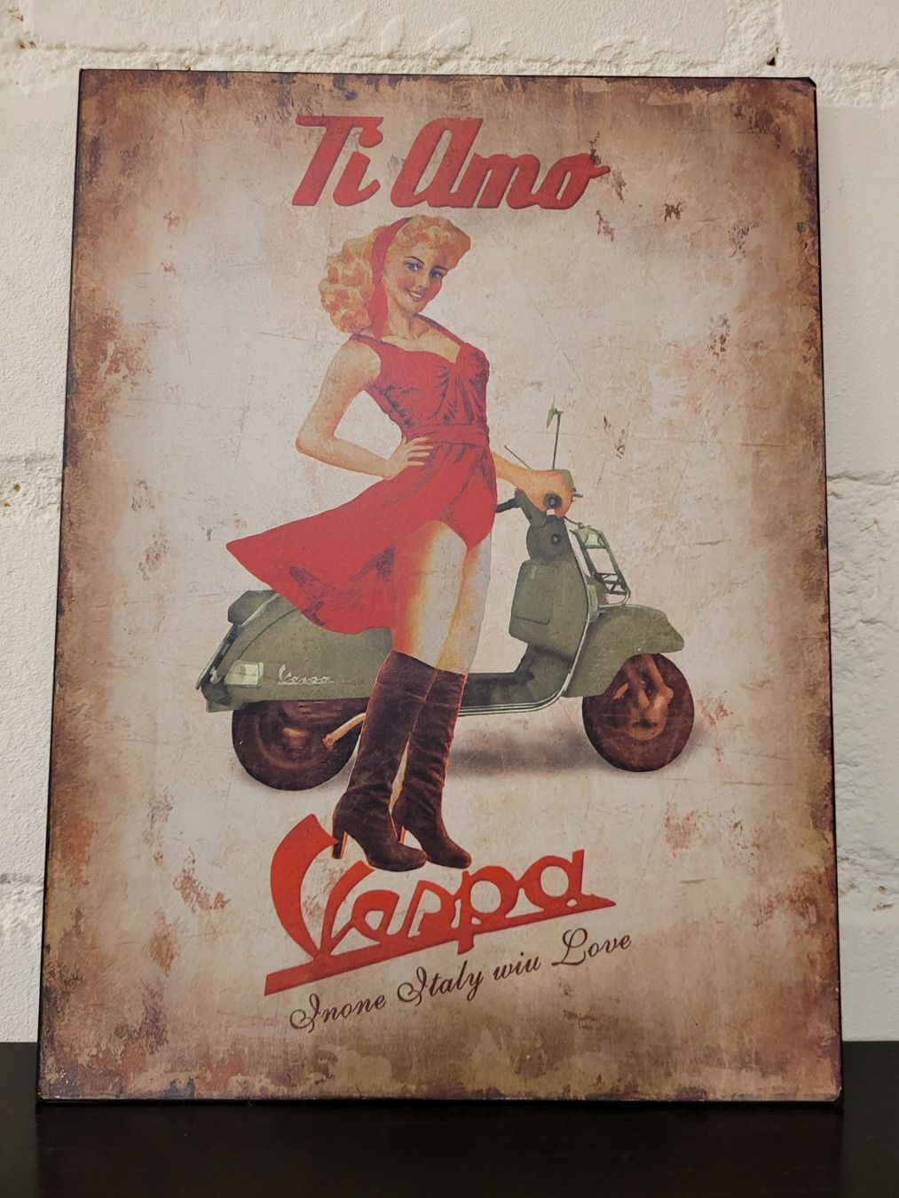 Vespa Insegne: Vespa Blechschild 26 x 35 cm – Usato da Hünenberg venduto da daetice