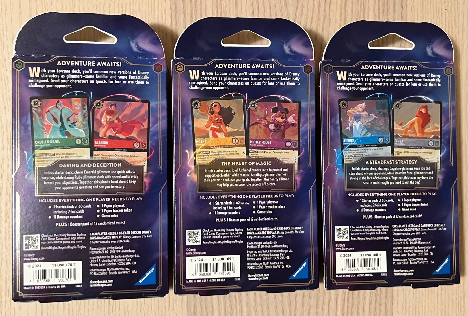 Disney Sammelbilder & Trading cards: 3x First Chapter Starter Deck Complete Disney Lorcana EN – Neu und originalverpackt aus Rafz von SaintCruz 1