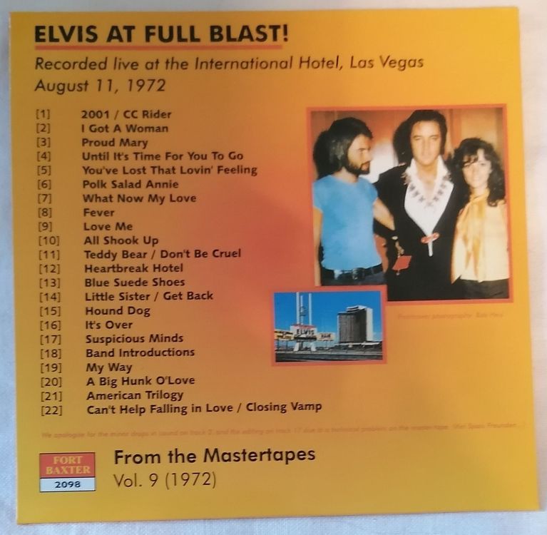 Elvis Presley - At full Blast - Konzert CD von Fort Baxter | Kaufen auf ...