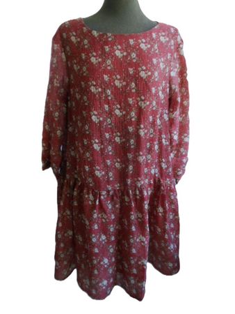 MAX MARA ca.Gr. 42 44 Kleid dunkelrot Blümchen s.Masse