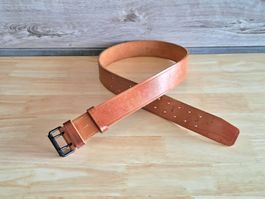 Vintage Unbenutzt 1,10m Army Offizier Ledergürtel Militär