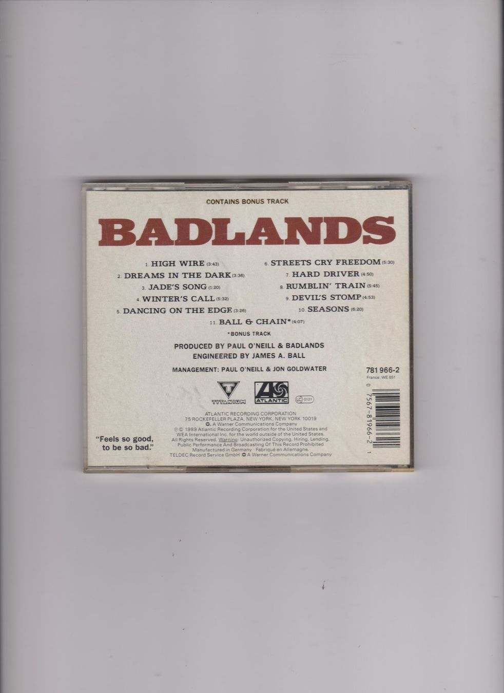 CDs: CD Badlands "Badlands" – D'occasion à Bex par Canouille 1