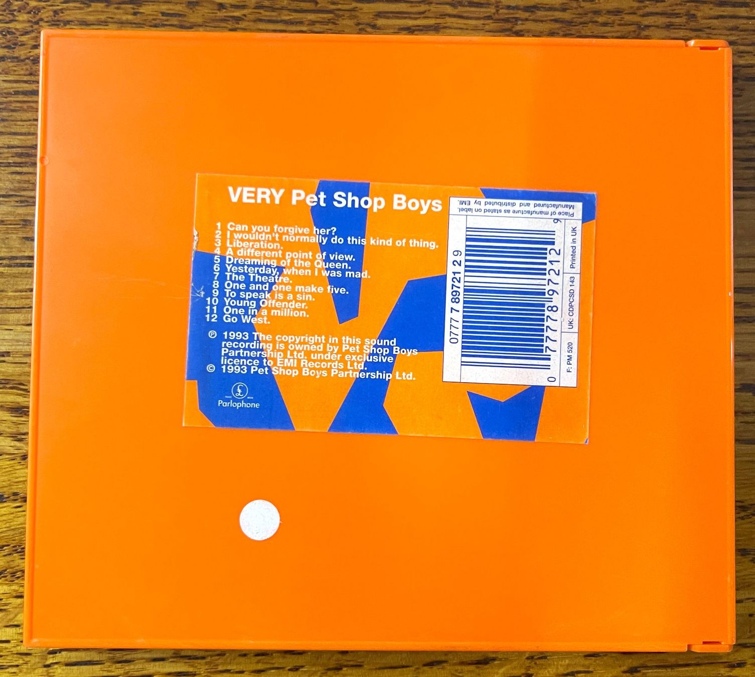 CD: Pet Shop Boys, "Very" CD – Usato da Oftringen venduto da Vucki 1