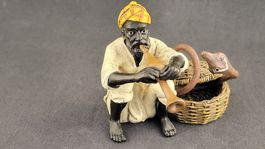 Handbemalte Bronze-Figur SCHLANGEN-BESCHWÖRER