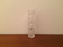 Space age Glas Vase zylindrisch Peill vintage Glasvase matt