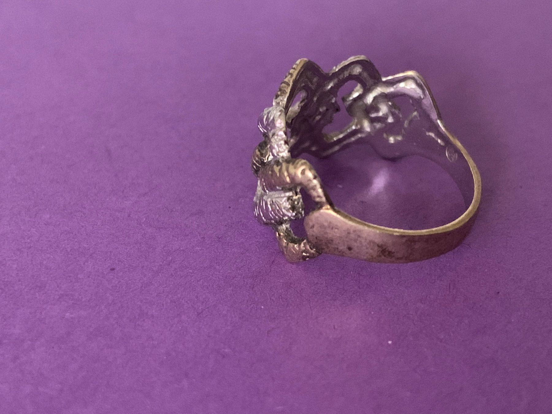 Anelli: Silberring goldig/silbeig quadrat (54) – Usato da Dittingen venduto da Bellevista 3