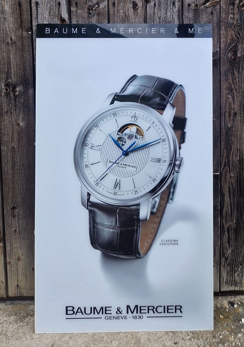 Insegne: publicité montre Baume & Mercier en plexiglas  – Usato da Renens VD venduto da vintage72