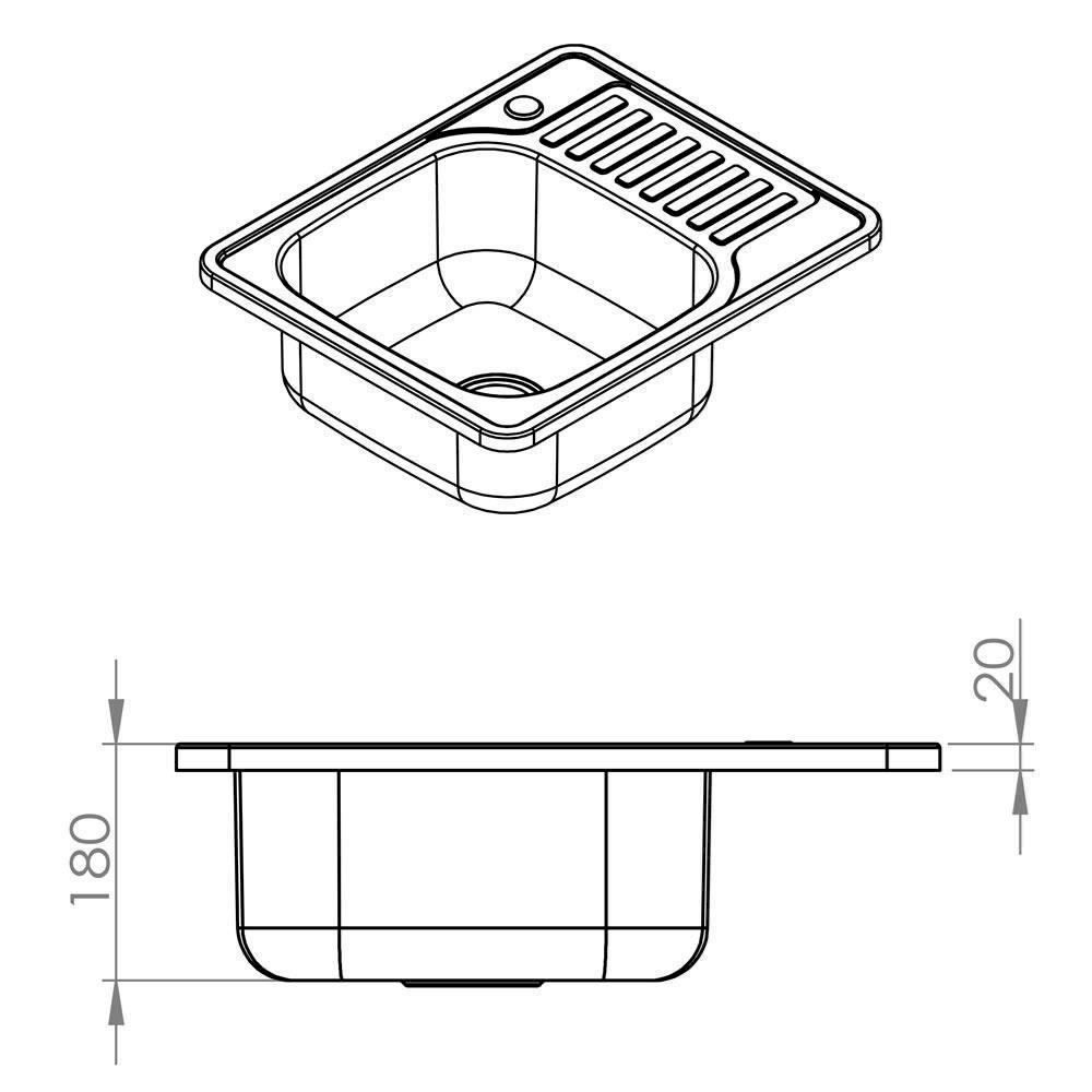 Eviers & lavabos: Mucola 58CM Edelstahl Einbauspüle eckig – Neuf avec emballage d'origine à Bottighofen par zaap 3