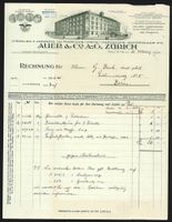 Rechnung Zürich 1921, Auer, Co. AG, Ute