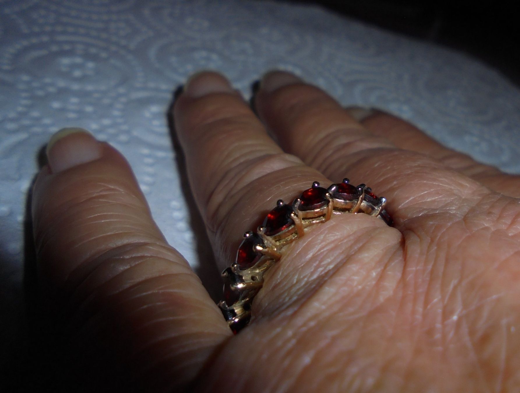 Ringe: Echtschmuck: Eternity-Ring Mosambik-Granat Silber vergoldet – Neu (gemäss Beschreibung) aus Zuchwil von maumauchi 6