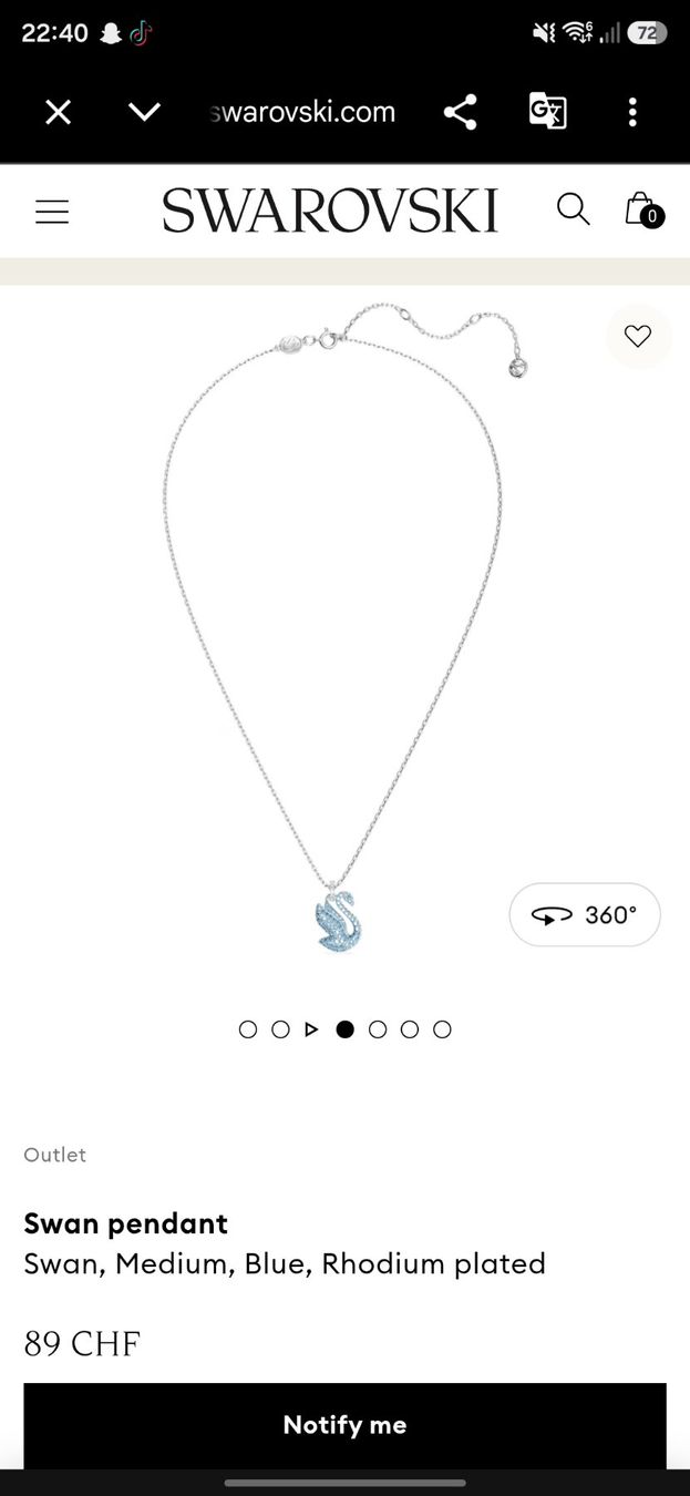 Swarovski Catenine: Swarovski Necklace Swan – Usato da Bern venduto da lea_6xll 1