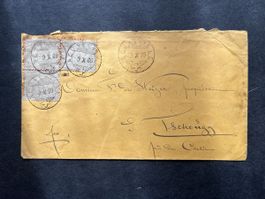 Sitzende Helvetia 3x Nr. 28 sur Lettre Obl. LA NEUVEVILLE 