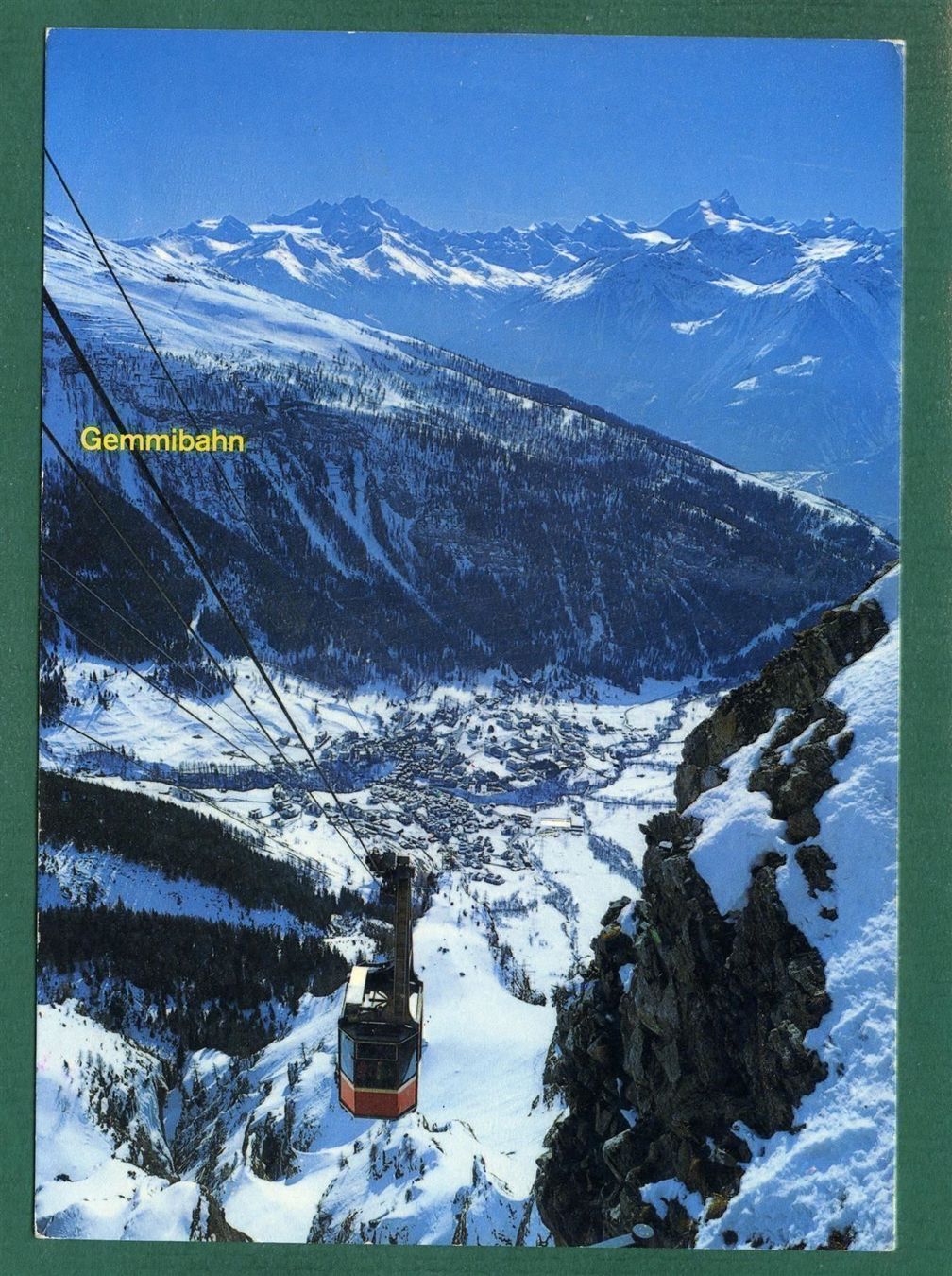 Cartoline postali: Luftseilbahn Leukerbad - Gemmi,1992, gelaufen, Grossformat – Usato da Sargans venduto da Hausi1951