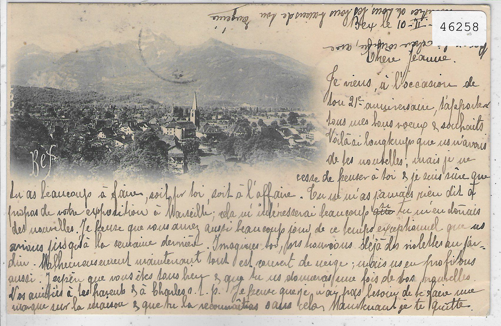 Cartes postales: Bex - Vue generale 1898 – D'occasion à Ettingen par Kartenplanet