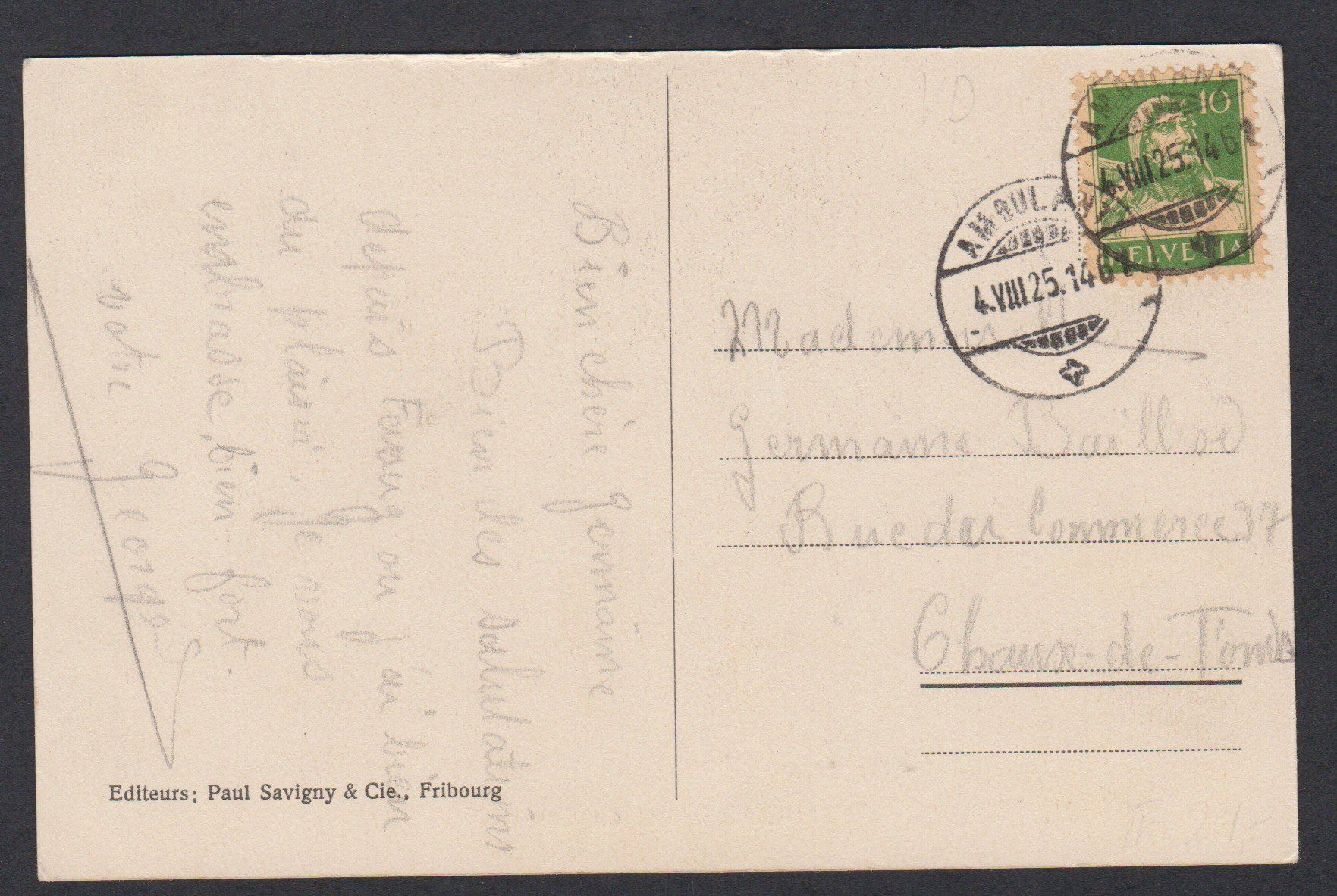 Cartoline postali: Faoug   VD   :   alte Ansichtskarte vom Hotel du Cerf 1925 – Usato da Vitznau venduto da Ropaku 2