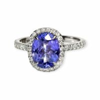 Tansanit-Ring 14k Weissgold 2,33ct
