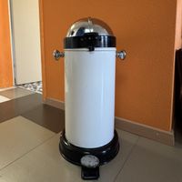 Vintage Abfalleimer Treteimer Chrom Stahl 🗑️ s/w