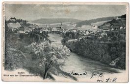 Baden, Blick von Eisenbahnbrücke, Feldpost Bataillon N° 55
