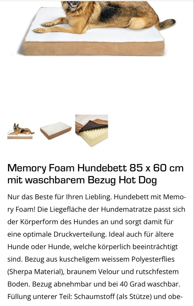 Cucce & Letti: Hunde Liege Matte Bett – Usato da Waltenschwil venduto da Hendi 1