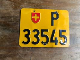 Nummernschild PTT Post Mofa ausrangiert P 33545