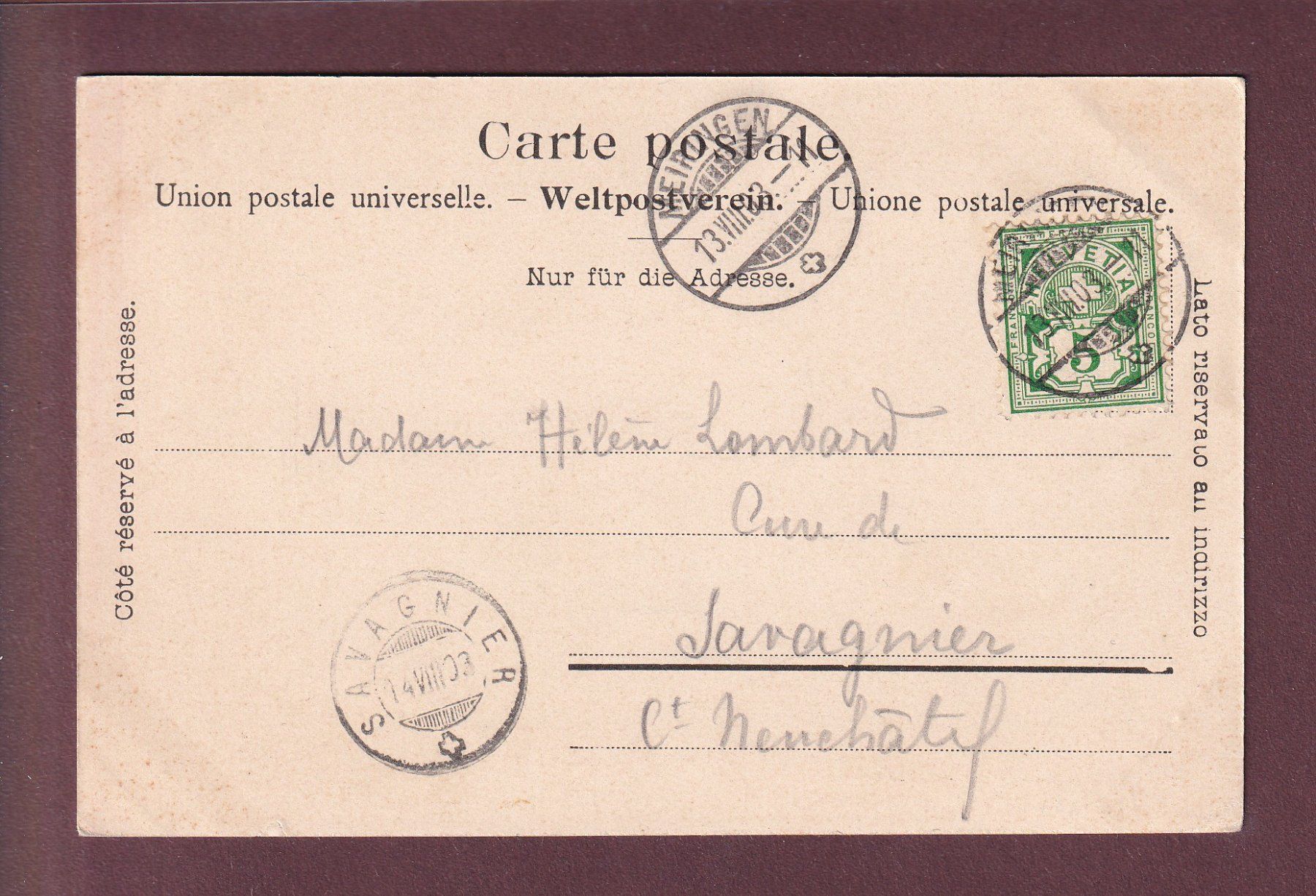 Cartes postales: LUZERN und die Alpen - 1903 – D'occasion à Pully par nicecards 1